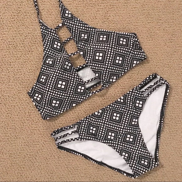 Other - Geometric Printed High Neck Bikini
